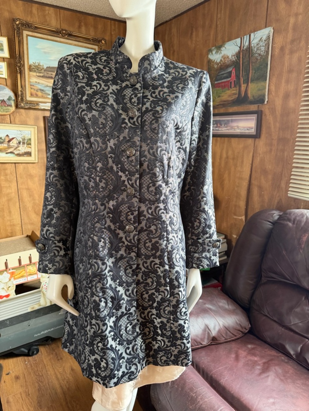 Donna Lightweight Damask Coat Jacket